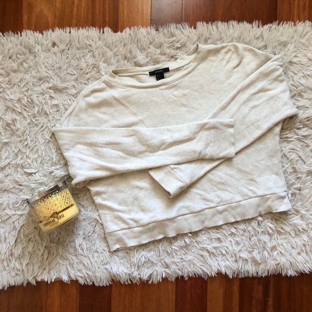 FOREVER21: Cream slightly cropped sweater